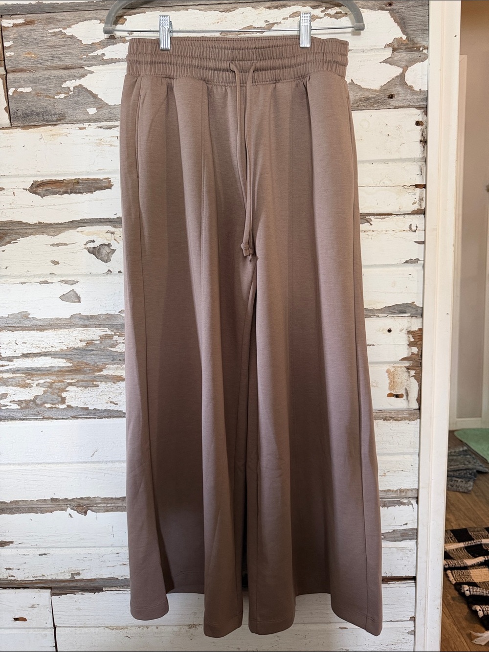 Zenana Outfitters Wide Leg Drawstring Pants - Taupe